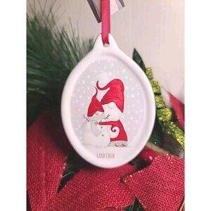 NWT Ganz Gnome Snowman Good Cheer Christmas Tree Ceramic  Ornament Farmhouse